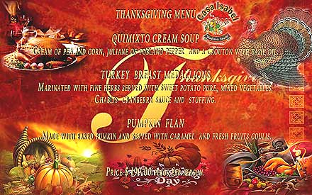 thanksgiving menu